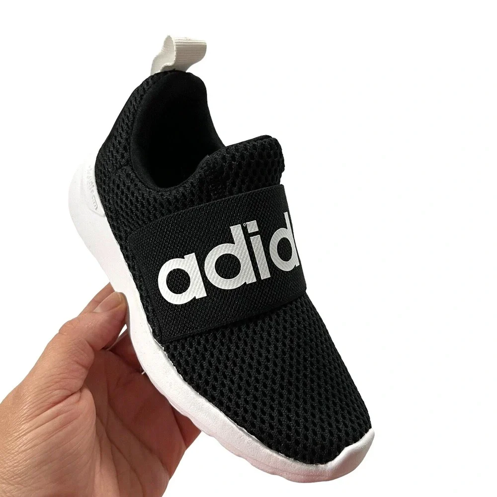 Adidas Little Boys Girls‎ Slip on Sneakers Sz 12 Black-White Lightweight Comfort